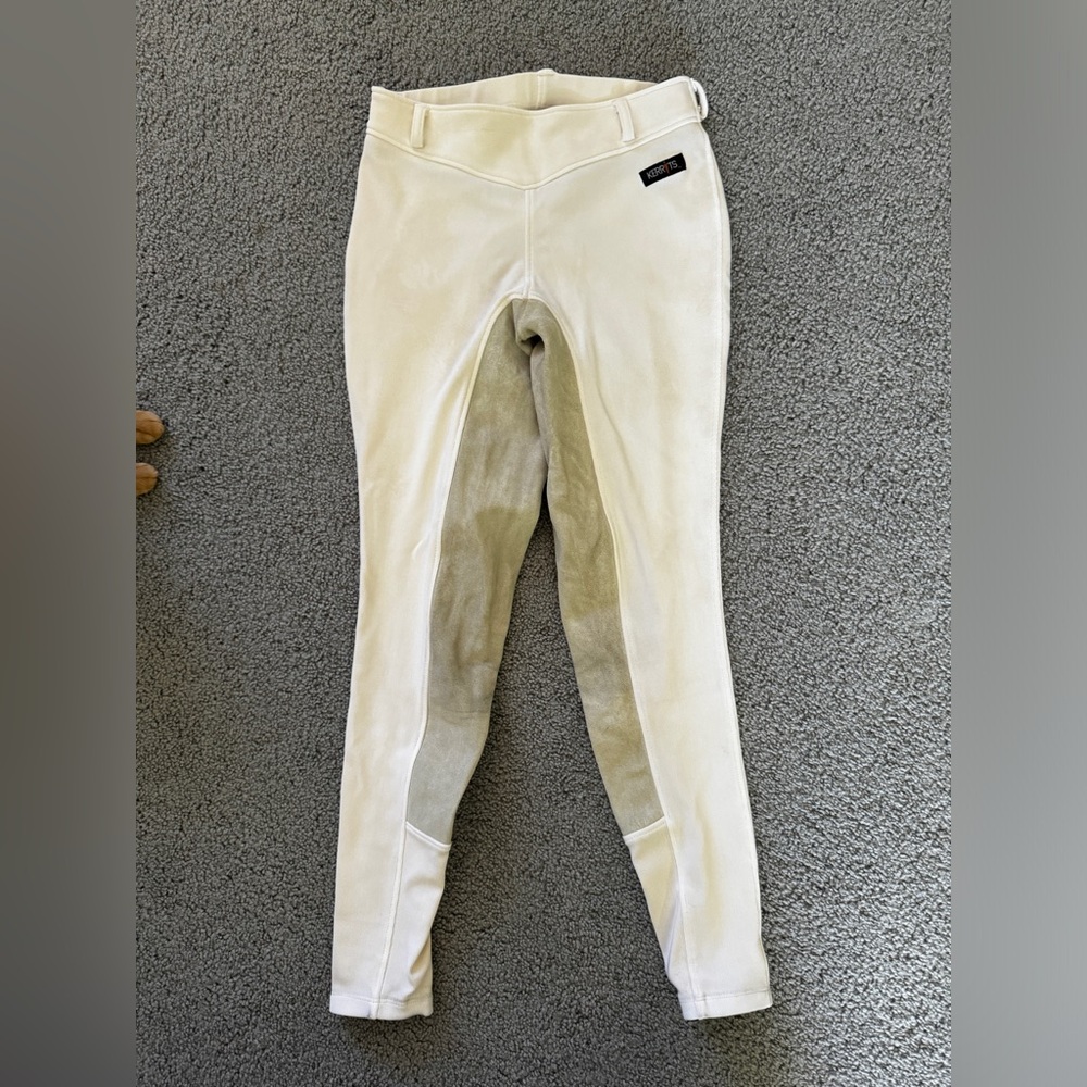 Kerrits White Microcord Full Seat Breeches winter cream